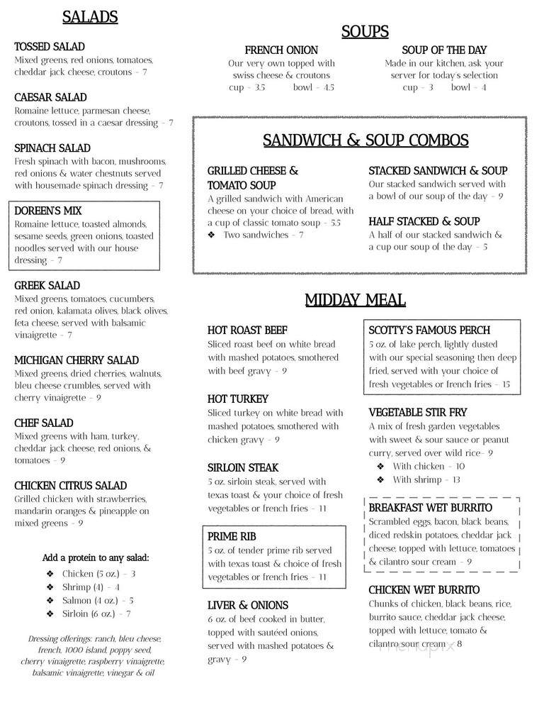Scotty's Restaurant - Ludington, MI menu_pic