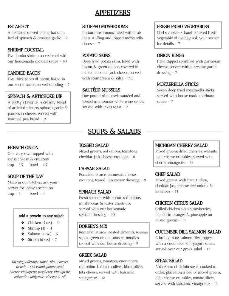 Scotty's Restaurant - Ludington, MI menu_pic