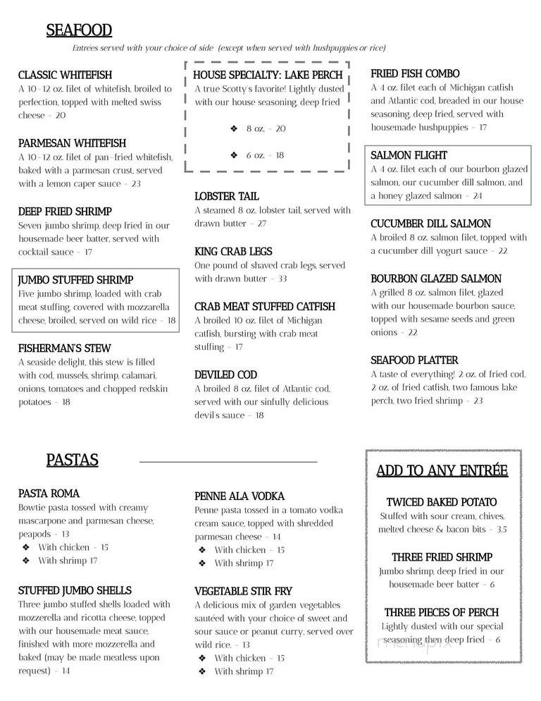 Scotty's Restaurant - Ludington, MI menu_pic