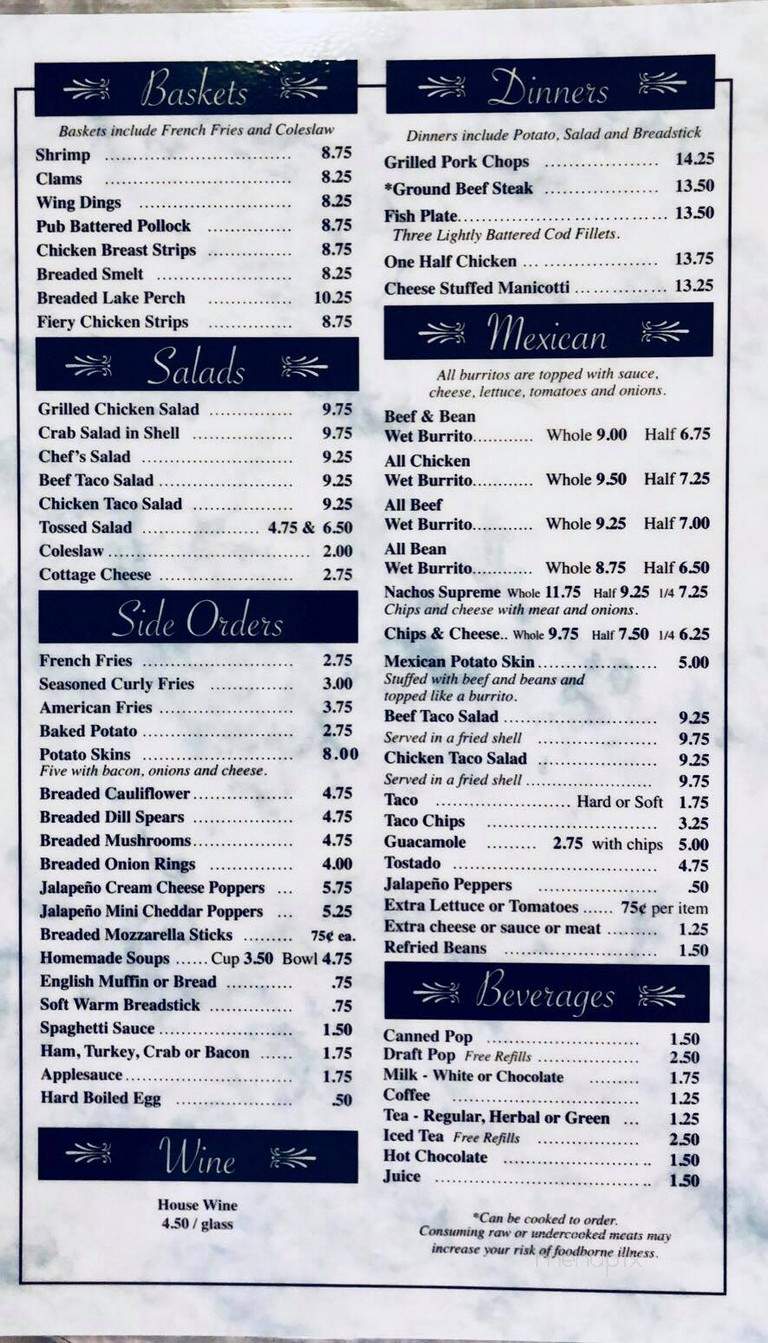 Grand Hotel - Ludington, MI menu_pic