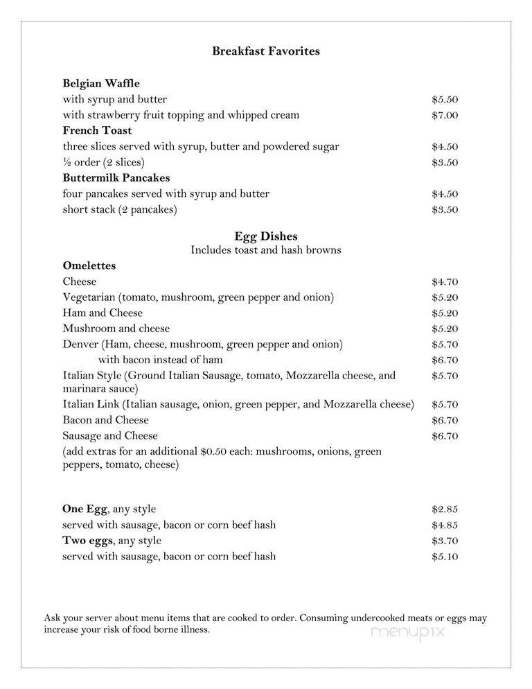 Villa Venafro Restaurant - Montague, MI menu_pic