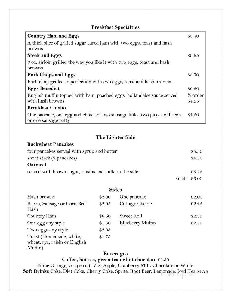 Villa Venafro Restaurant - Montague, MI menu_pic