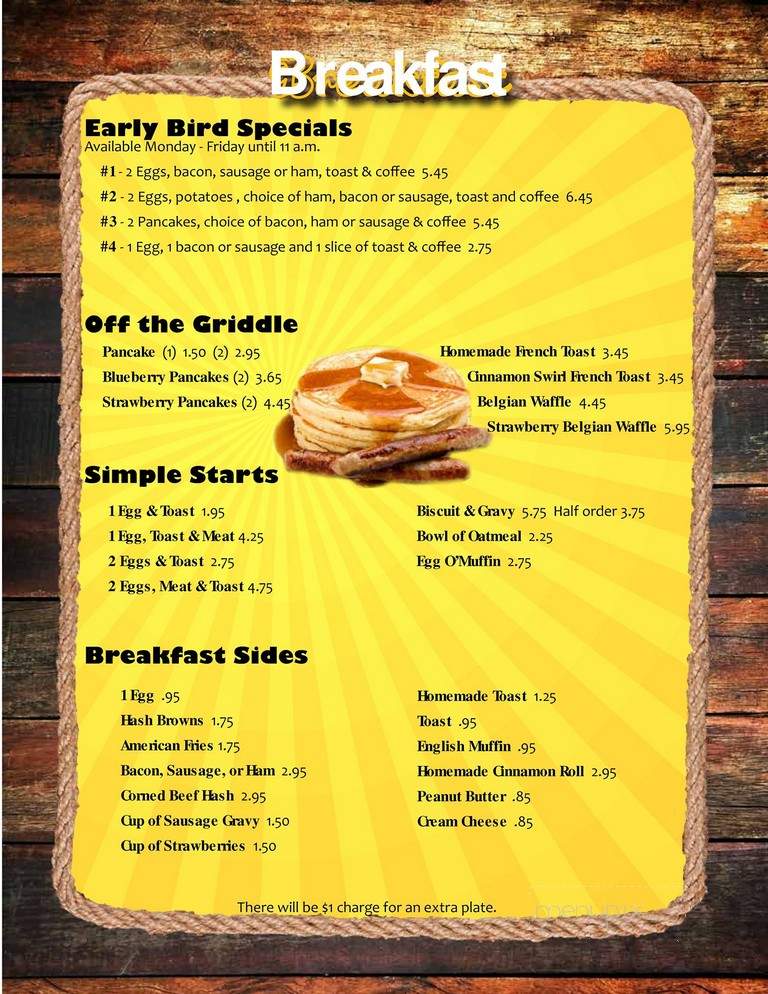 Overboard Inn - Twin Lake, MI menu_pic