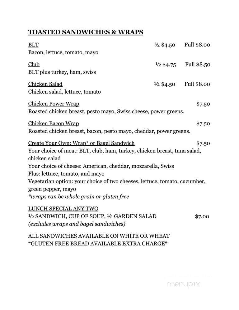 Goody's Juice & Java - Manistee, MI menu_pic
