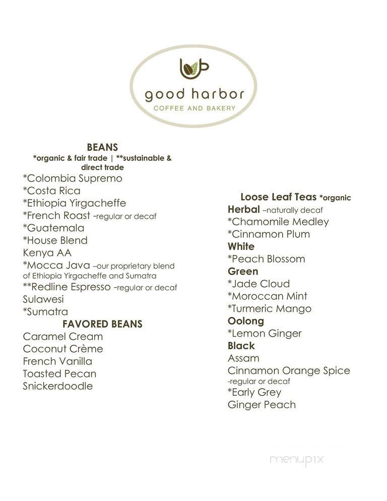 Good Harbor Coffee & Bakery - Traverse City, MI menu_pic
