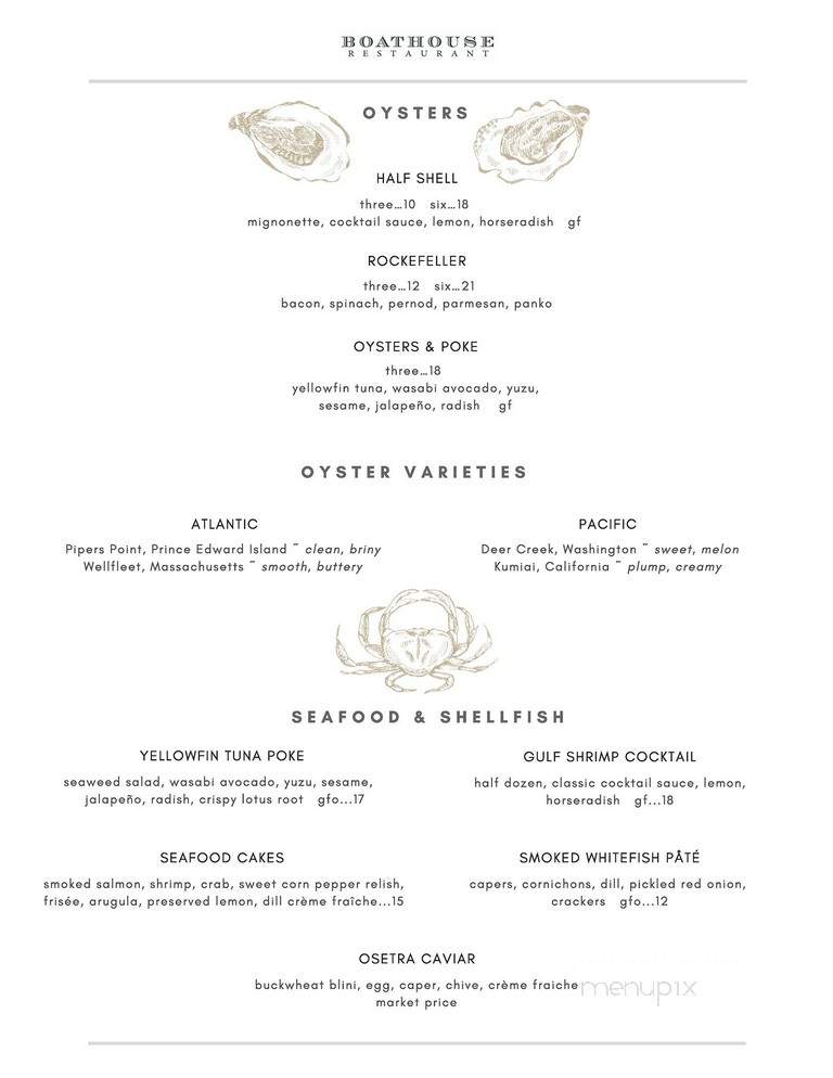 Boathouse Restaurant - Traverse City, MI menu_pic