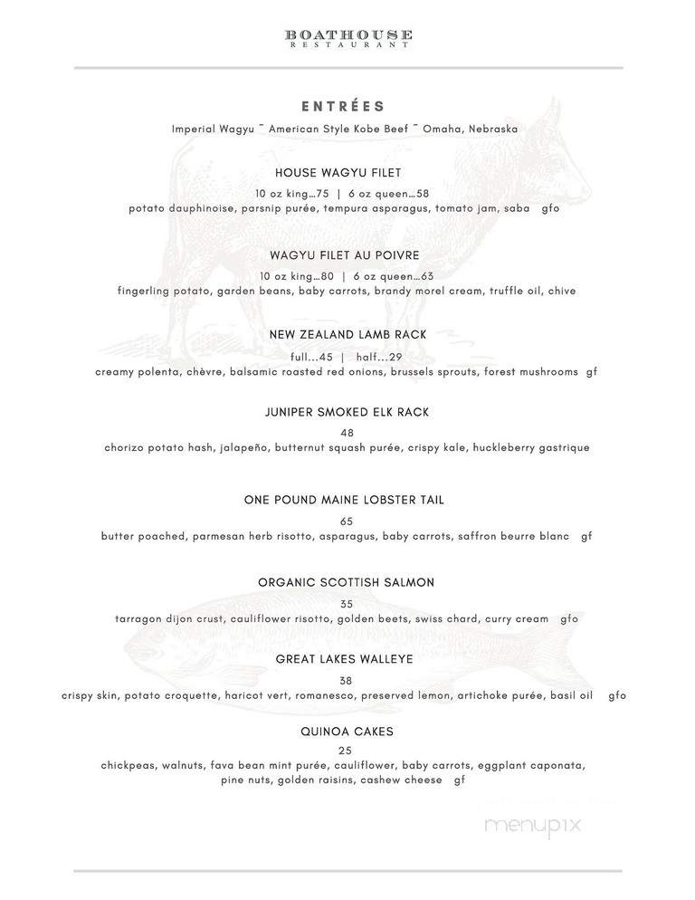 Boathouse Restaurant - Traverse City, MI menu_pic