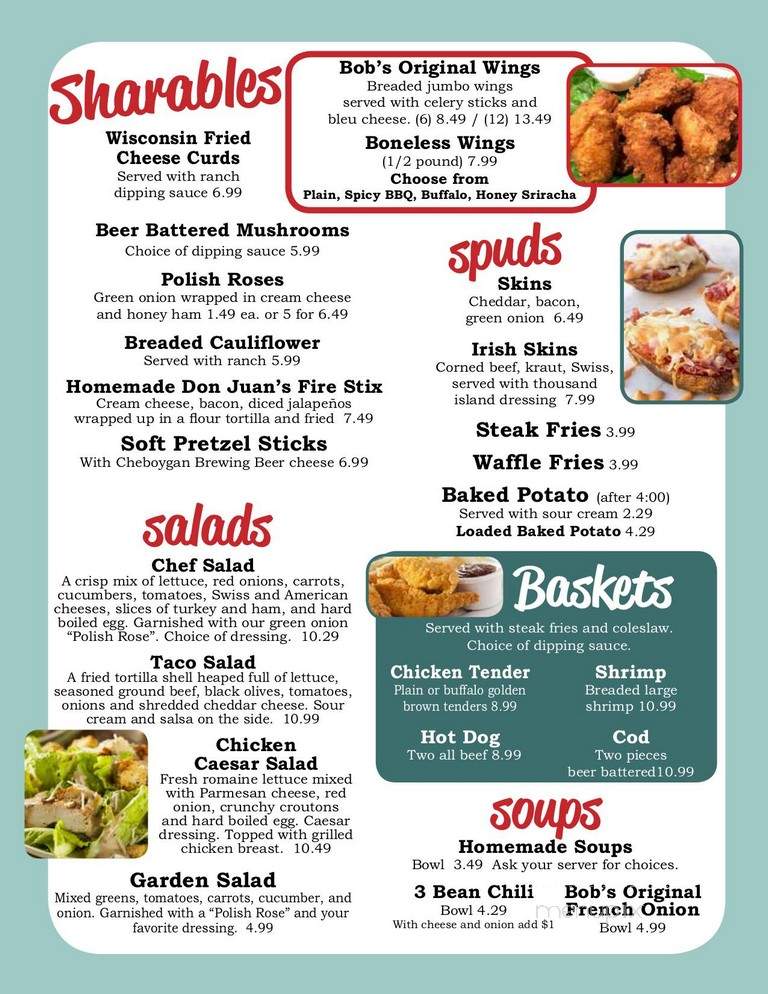 Bob's Place - Alanson, MI menu_pic