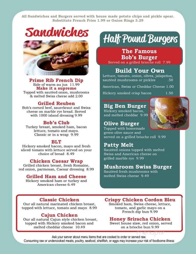 Bob's Place - Alanson, MI menu_pic