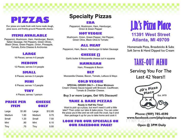 J D's Pizza Place - Atlanta, MI