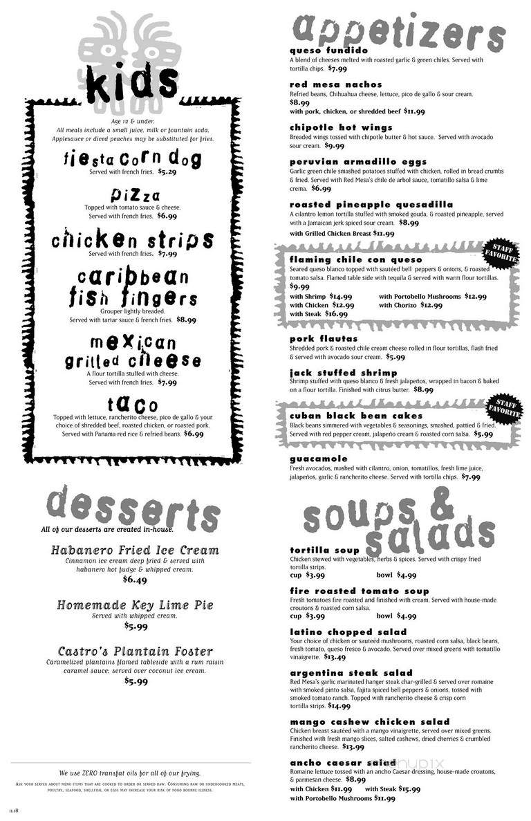 Red Mesa Grill - Boyne City, MI menu_pic