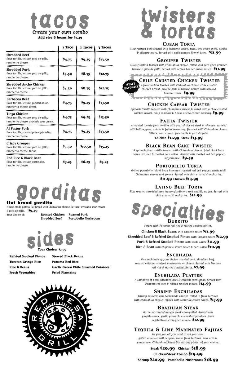 Red Mesa Grill - Boyne City, MI menu_pic