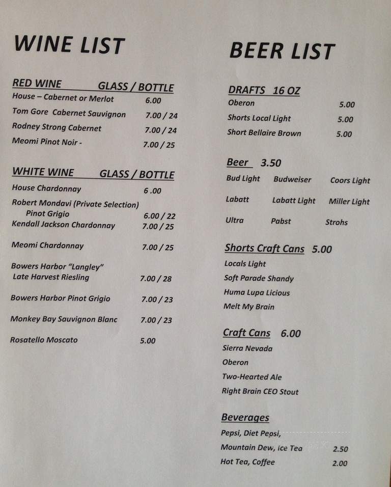 Antrim Dells Restaurant - Ellsworth, MI menu_pic