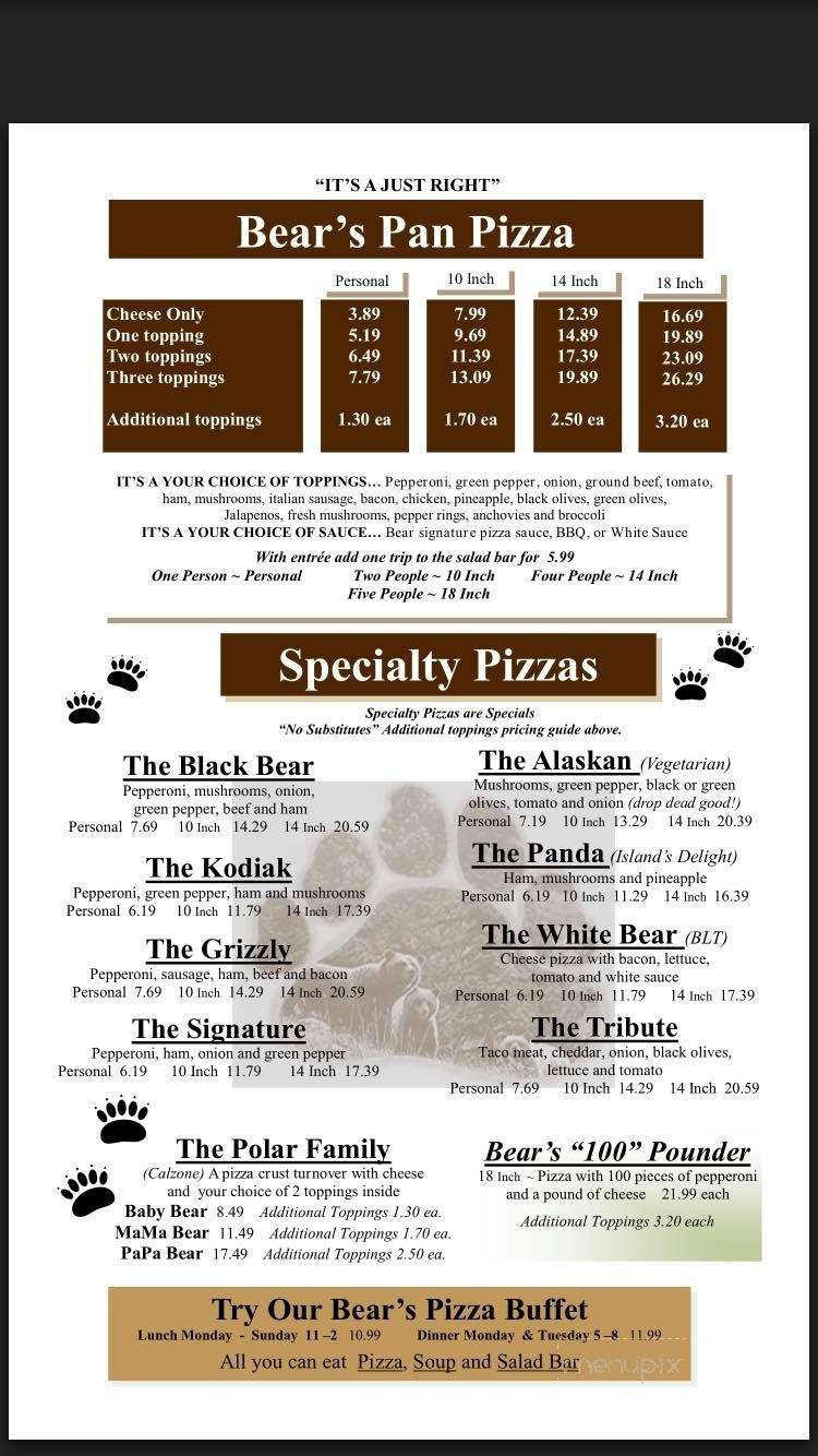 Bear's Den Pizzeria - Grayling, MI