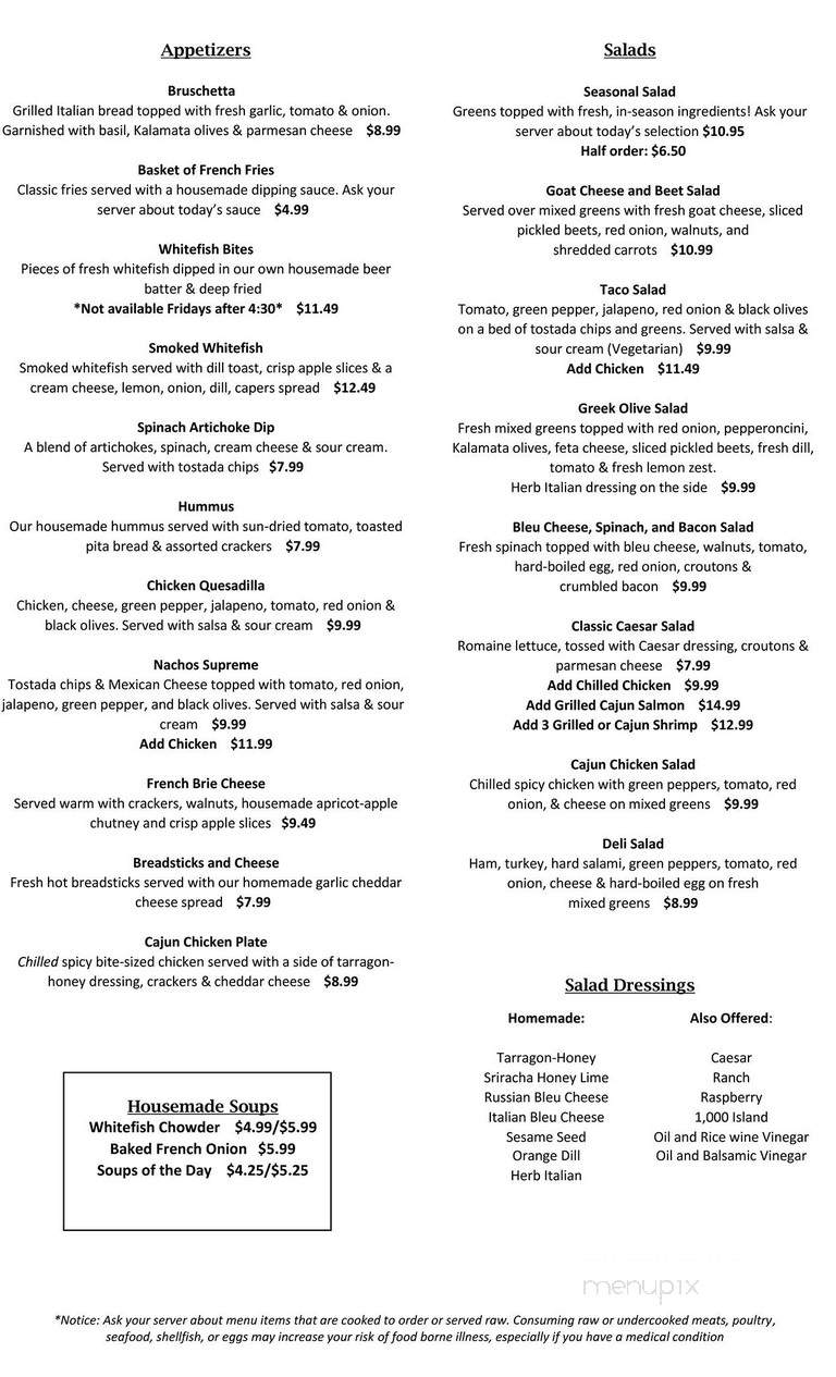 Vierling Restaurant & Brewery - Marquette, MI menu_pic