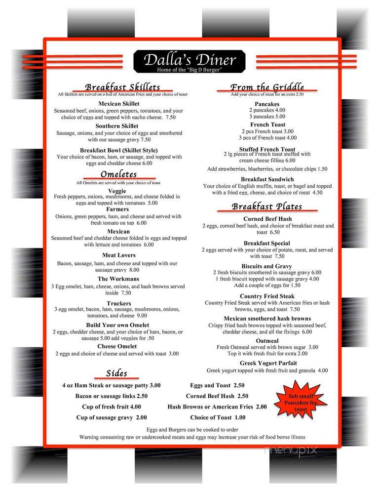 Dalla's Restaurant - Quinnesec, MI menu_pic