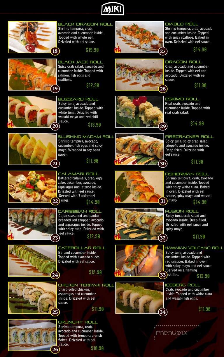 Miki Japanese Seafood Restaurant - Ann Arbor, MI menu_pic