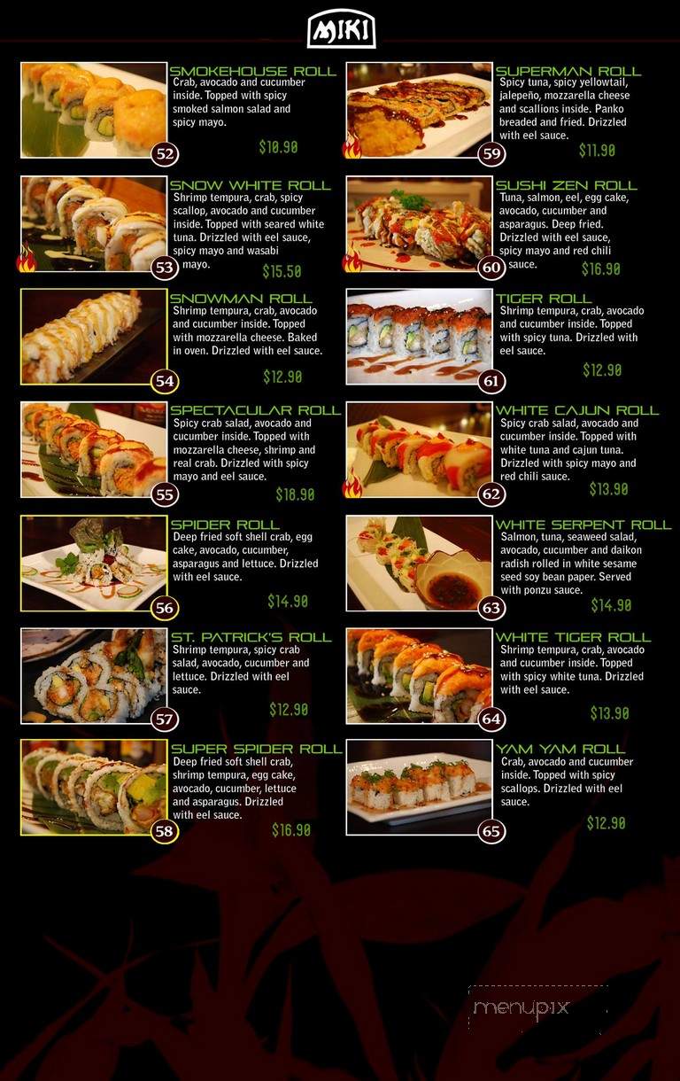 Miki Japanese Seafood Restaurant - Ann Arbor, MI menu_pic