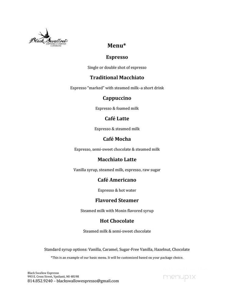 Espresso Caffe Corp - Ann Arbor, MI menu_pic