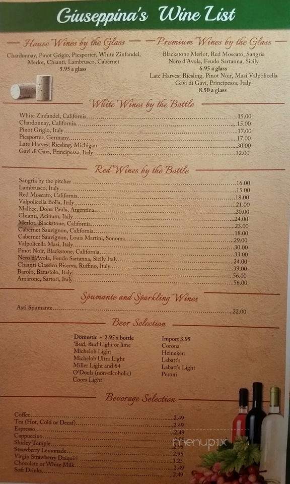 Giuseppe's Restaurant - Chesterfield, MI menu_pic