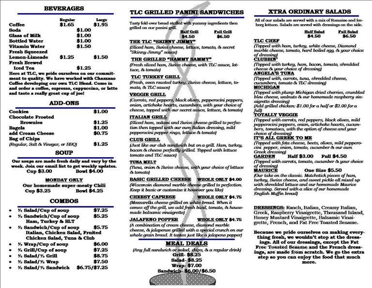 Lunch Cafe - Berkley, MI menu_pic