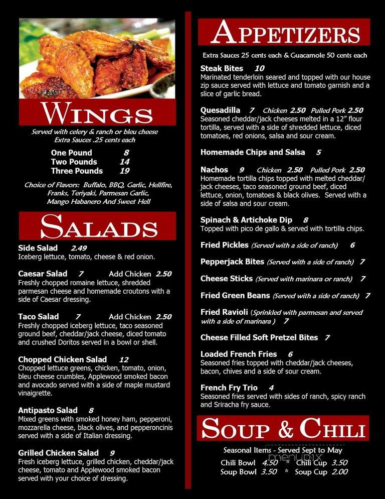 Norm's Field of Dreams Sports Bar - Troy, MI menu_pic