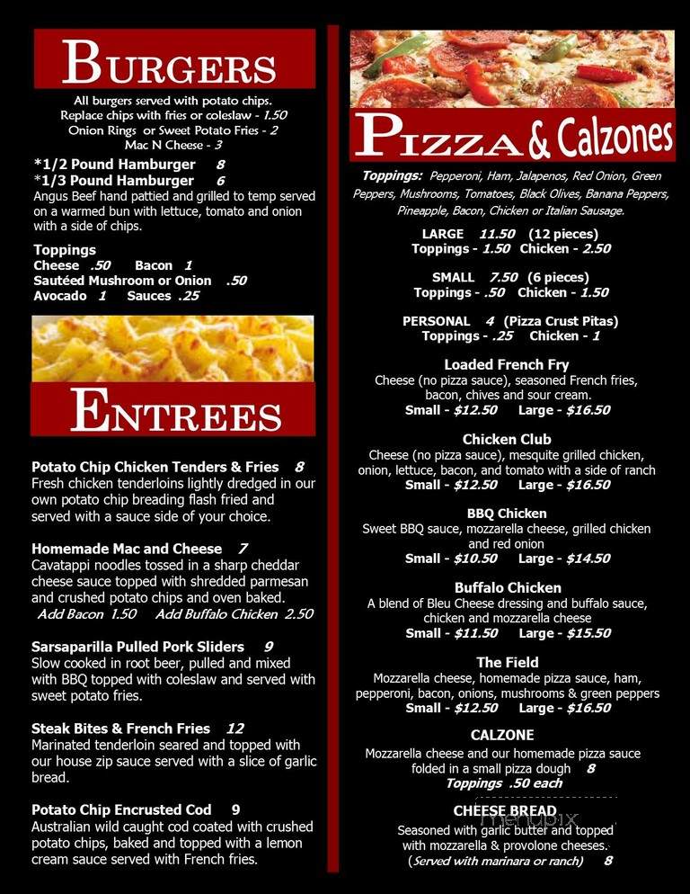 Norm's Field of Dreams Sports Bar - Troy, MI menu_pic