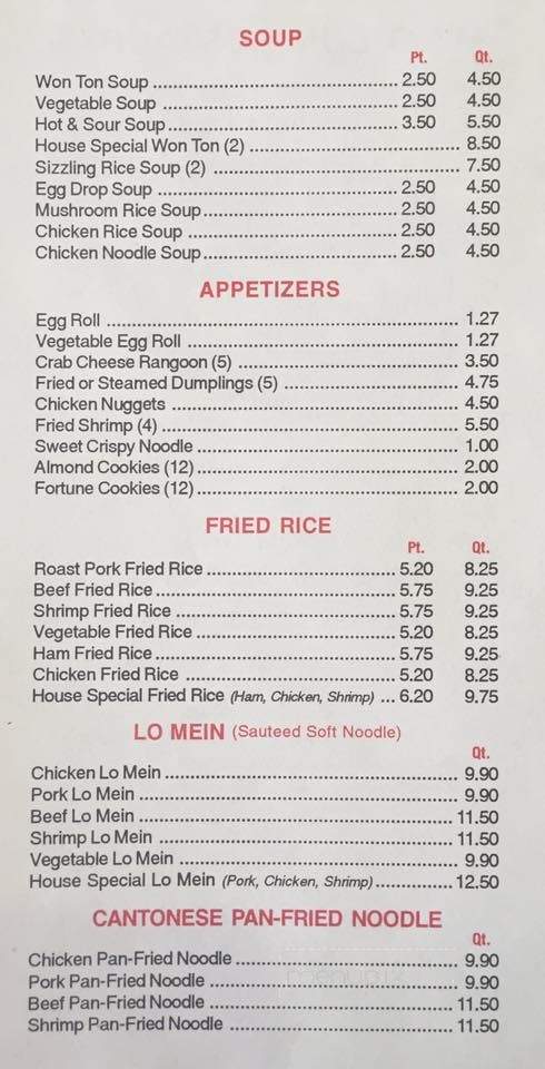 Ming Sun Restaurant - Melvindale, MI menu_pic