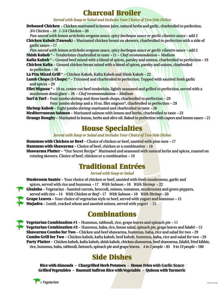 La Pita - Dearborn, MI menu_pic
