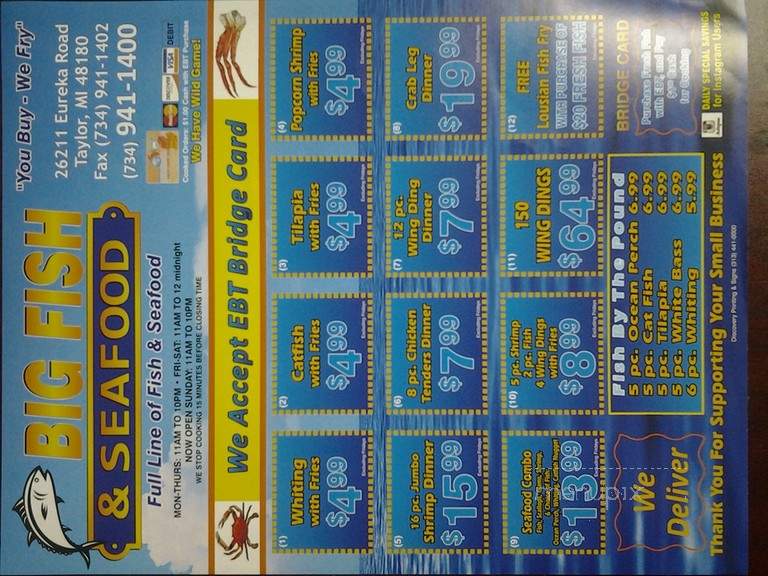 Big Fish - Dearborn, MI menu_pic