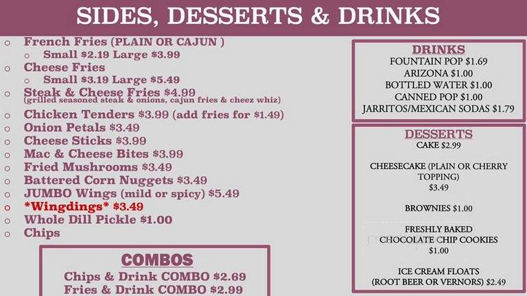 Ricky's Sub Shop - Dearborn, MI menu_pic