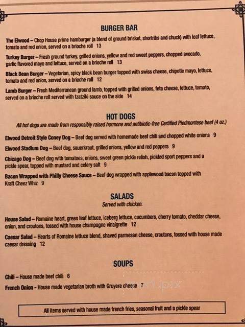 Elwood Bar & Grill - Detroit, MI menu_pic