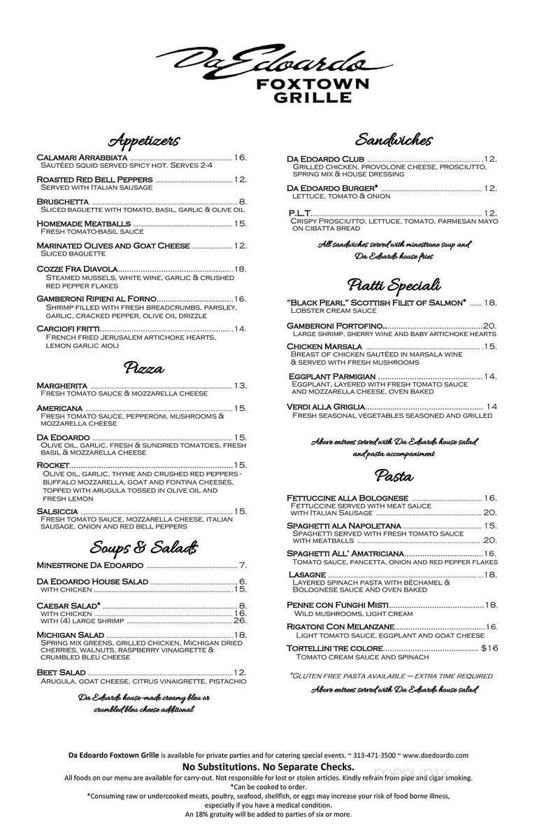 Daedoardo's - Grosse Pointe Woods, MI menu_pic