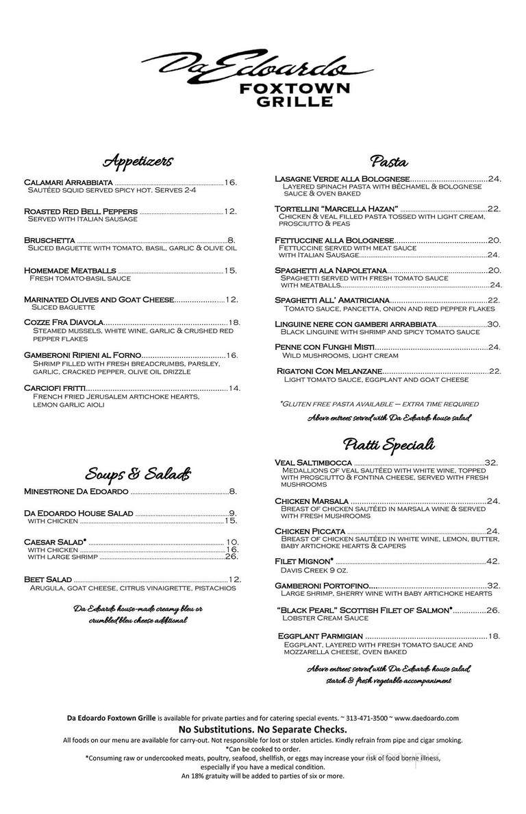 Daedoardo's - Grosse Pointe Woods, MI menu_pic