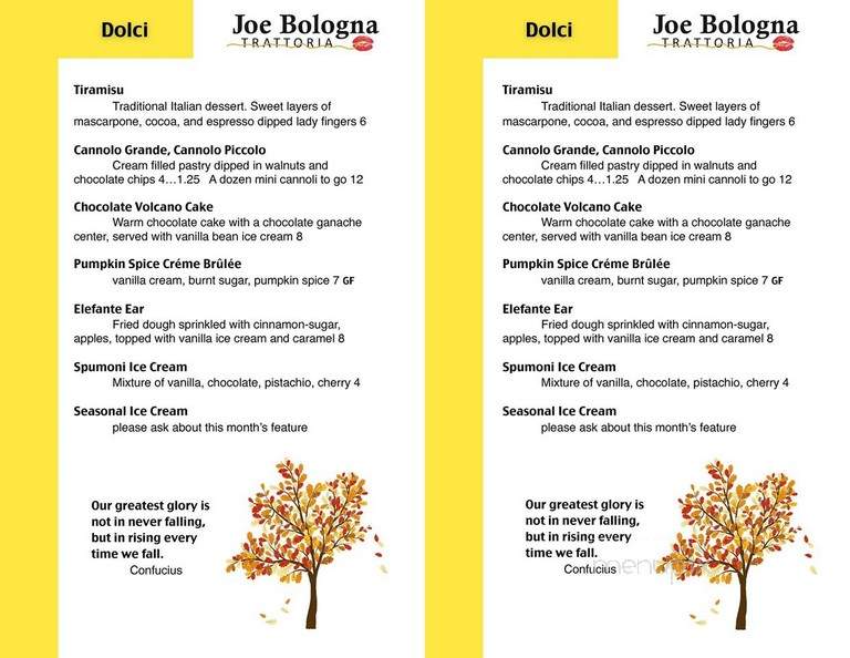 Joe Bologna's - Sterling Heights, MI menu_pic