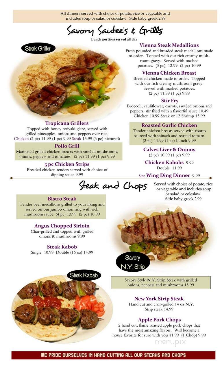 Savory Grill - Utica, MI menu_pic