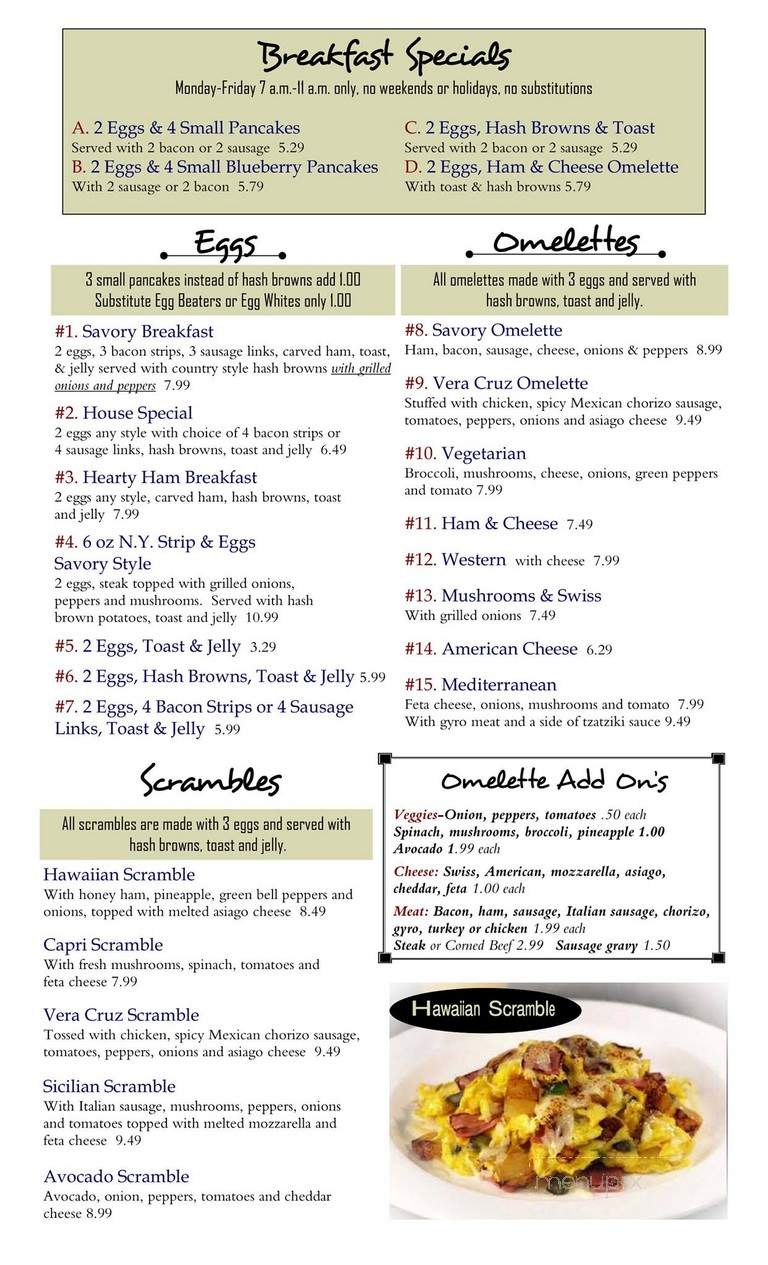 Savory Grill - Utica, MI menu_pic