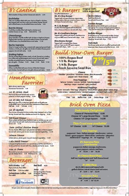 Mr B's Shelby - Shelby Township, MI menu_pic