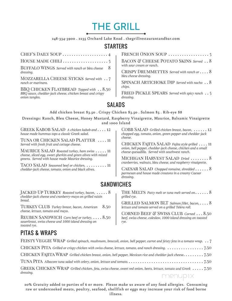 Lodge At Orchard Lake - Sylvan Lake, MI menu_pic
