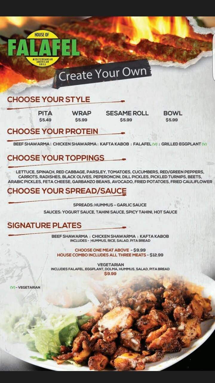 Falafel House - West Bloomfield, MI menu_pic