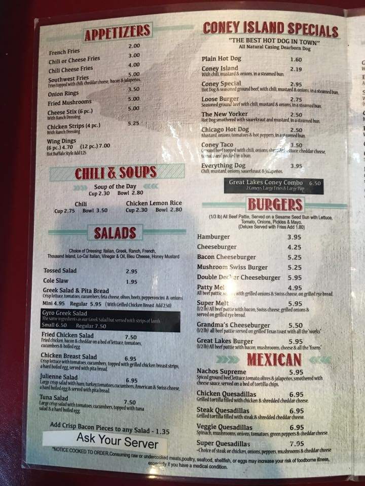Great Lakes Coney Island - Farmington Hills, MI menu_pic
