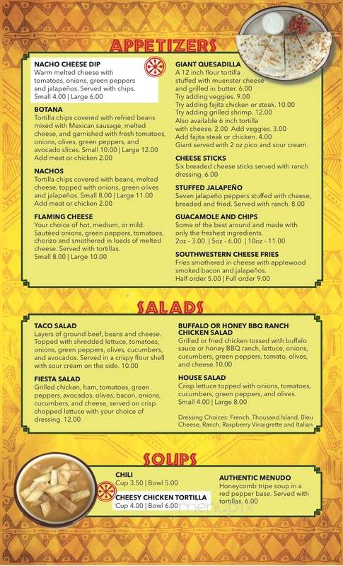 Mexican Fiesta Restaurant - White Lake, MI menu_pic