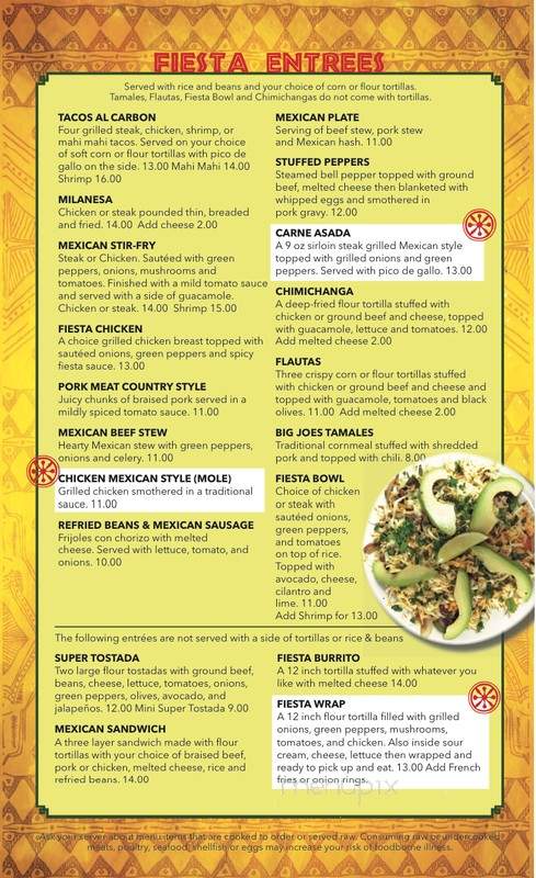 Mexican Fiesta Restaurant - White Lake, MI menu_pic