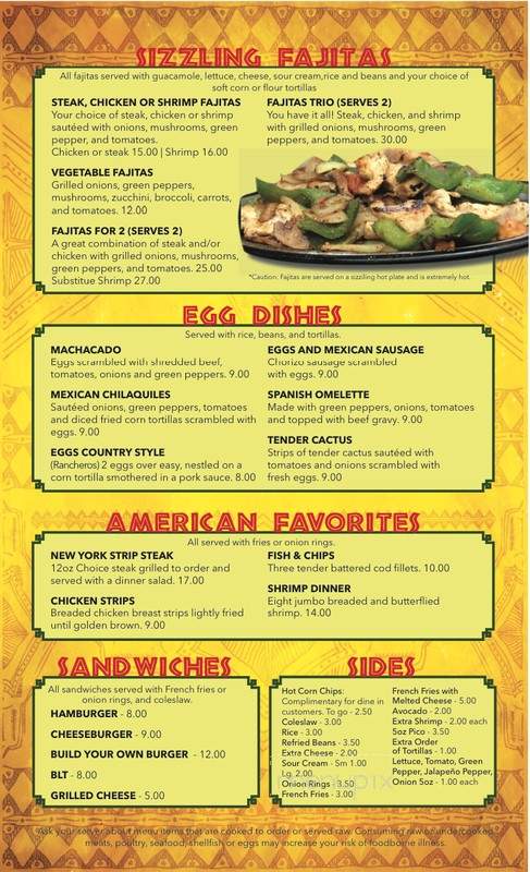 Mexican Fiesta Restaurant - White Lake, MI menu_pic