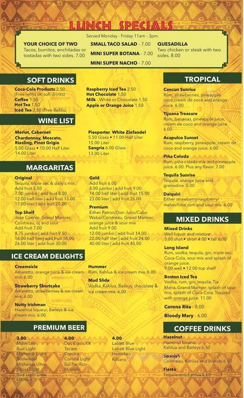 Mexican Fiesta Restaurant - White Lake, MI menu_pic