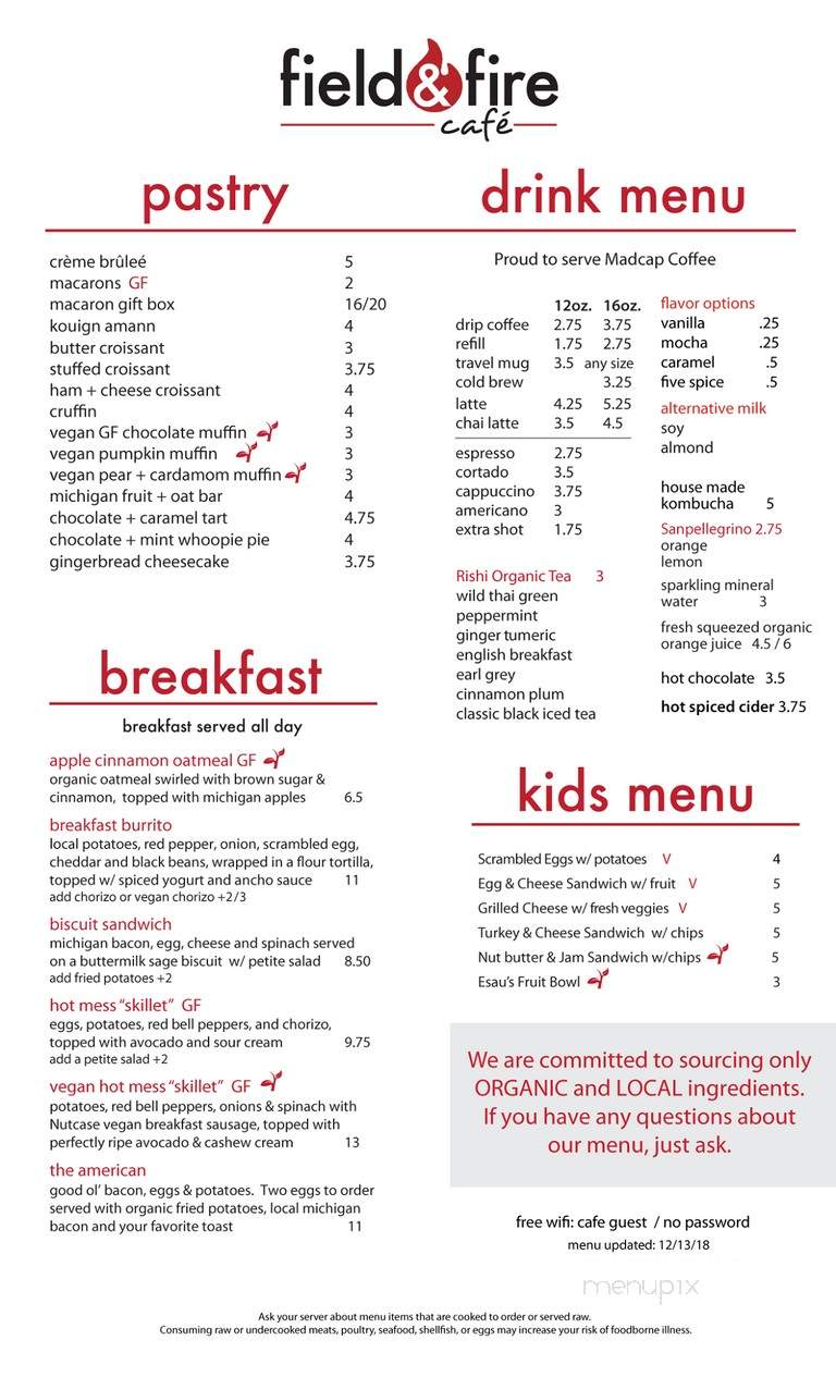 Cafe Solace - Grand Rapids, MI menu_pic