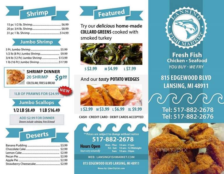 Lansing Fish Fry - Lansing, MI menu_pic