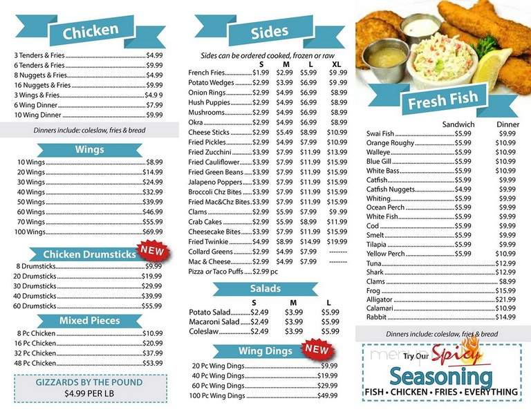 Lansing Fish Fry - Lansing, MI menu_pic