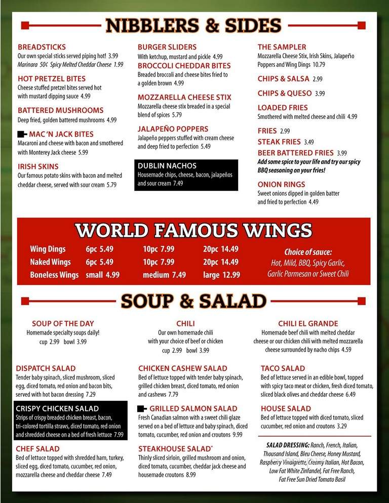 Dispatch Sports Pub & Grill - Lansing, MI menu_pic