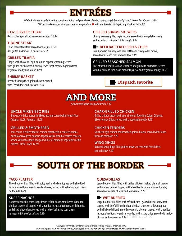 Dispatch Sports Pub & Grill - Lansing, MI menu_pic